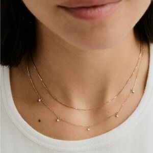 Mejuri Dainty Diamonds Station Necklace 14k gold